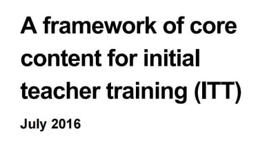 new framework of core content for initial teacher training