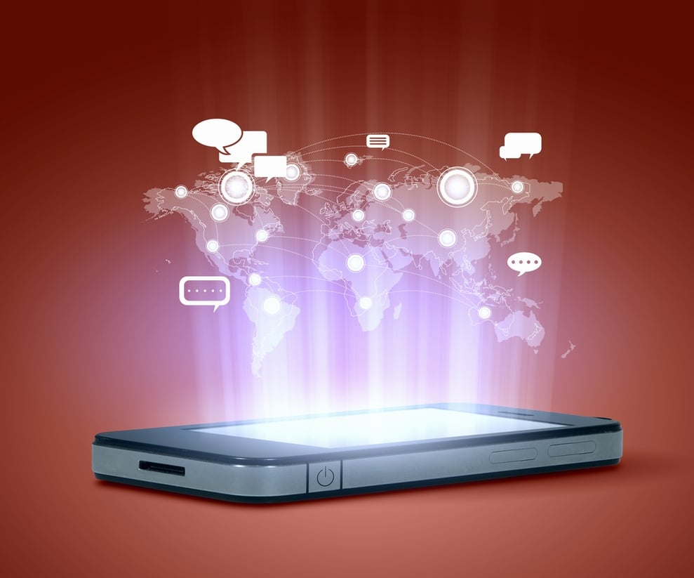 Modern communication technology illustration with mobile phone and high tech background.jpeg